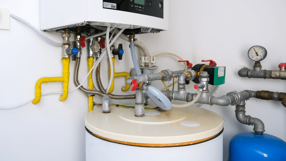 Hot water recirculation pump installation for a Dubai villa with a rooftop solar water heater