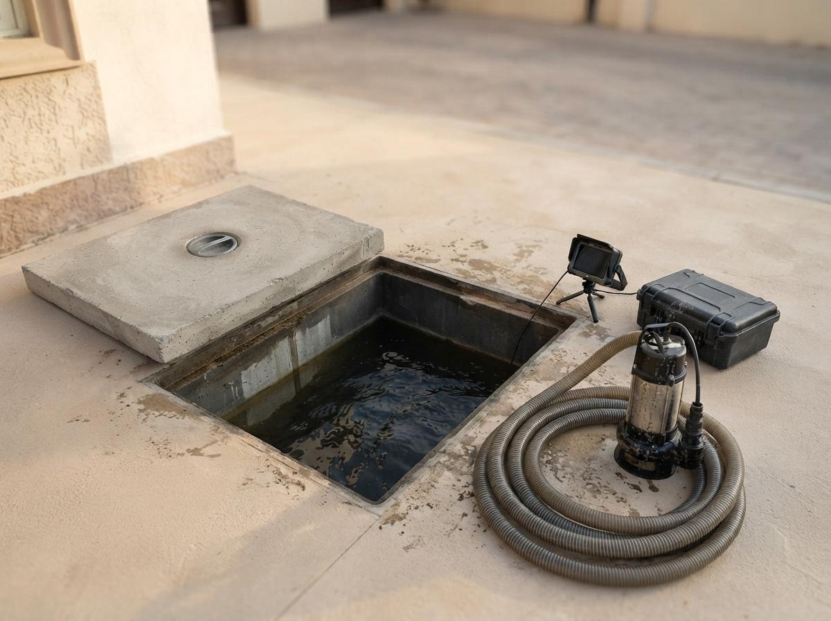 Water tank cleaning and sterilisation for a Dubai villa rooftop tank